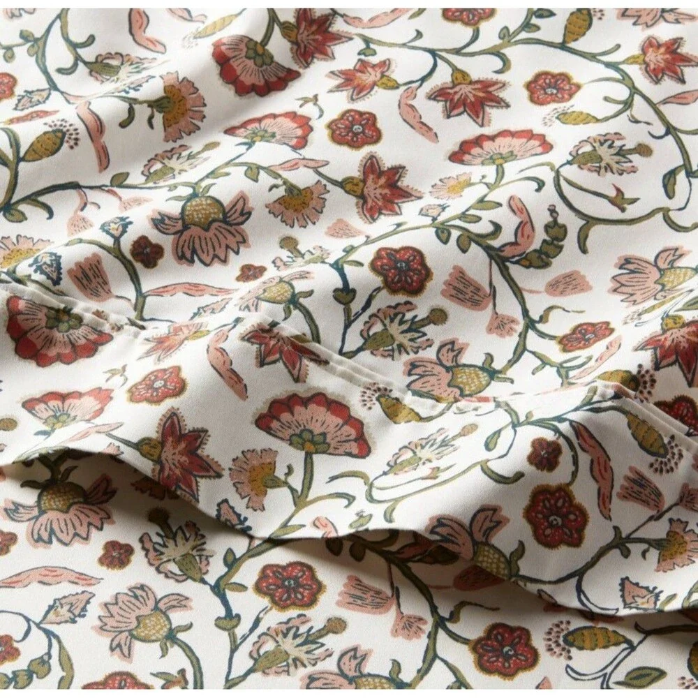 Twin/Twin XL 400 Thread Count Performance Sheet Set Warm Floral - Threshold NEW